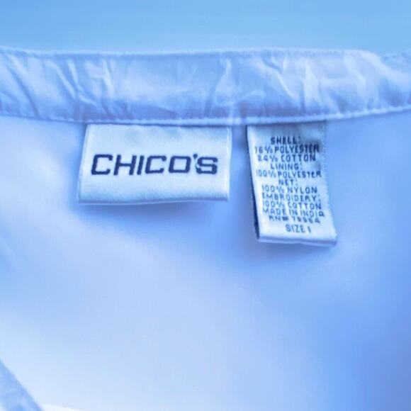 Chico's Skirt Womens Size 1 (M 8) Flared Floral Lace Sequins After Wedding - Picture 8 of 10